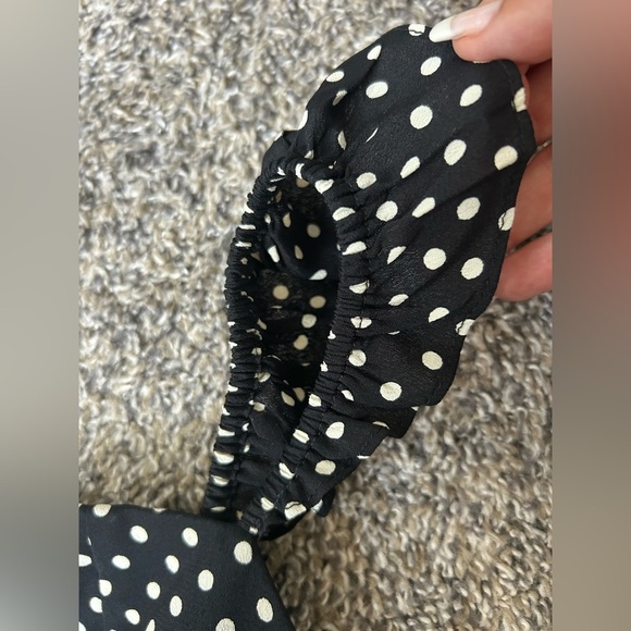 Flynn Skye Wide Leg Polka Dot Ruffled Strap Jumpsuit size medium - Picture 8 of 13